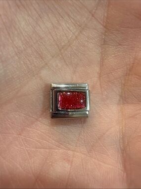 Nomination Bracelet Charm Link‎ Women OS Silver Red Good Vintage Glitter Inset